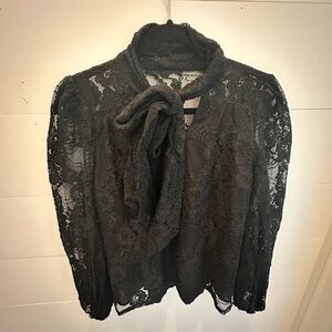 Fate Jessie Black Lace Blouse with Bow